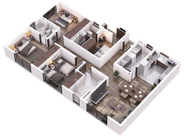 Cascadia Apartments 3bed dsq