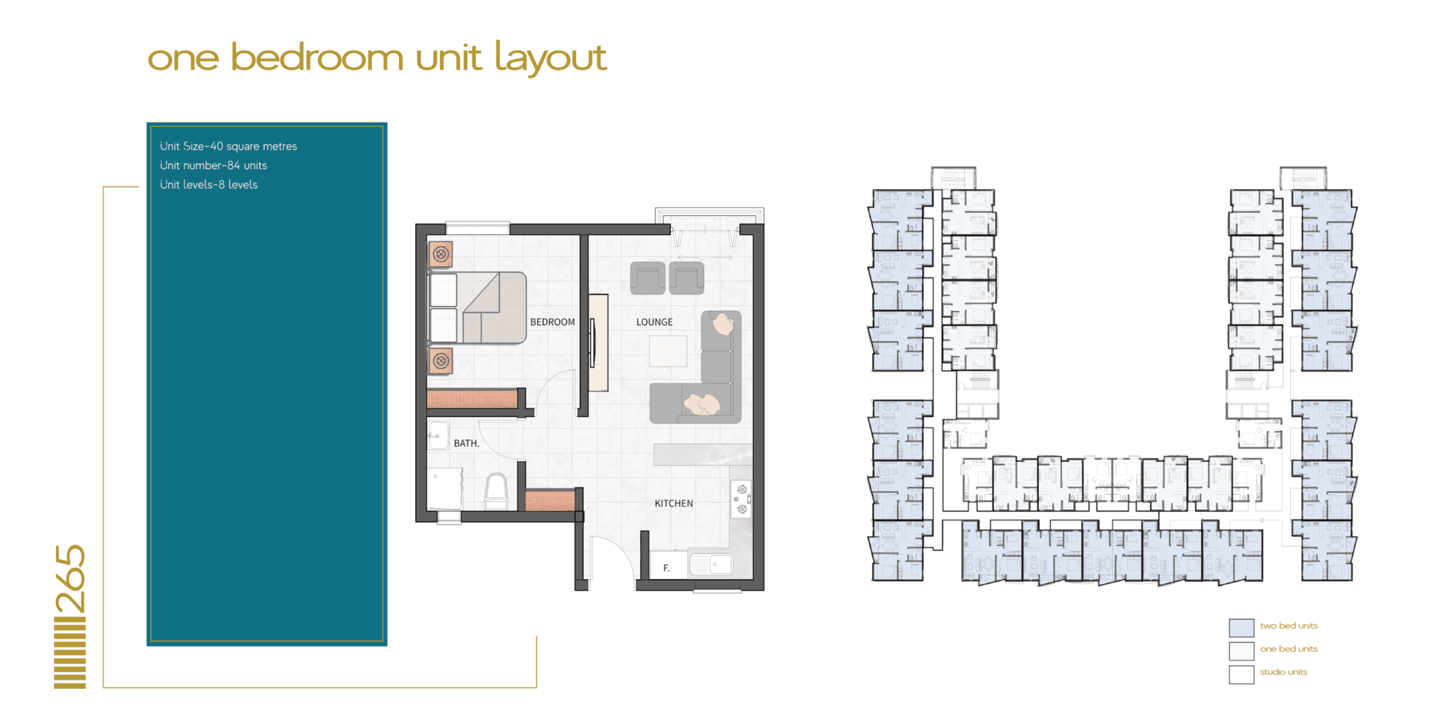 265 Elmer One Apartments One bedroom layout