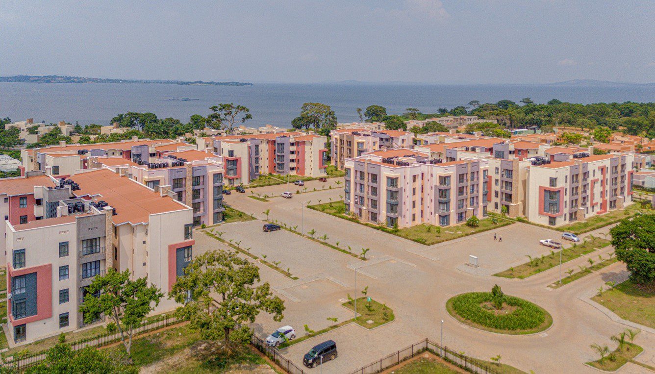 An aerial picture of Bella Vista Apartments in Pearl Marina Development by Centum Re