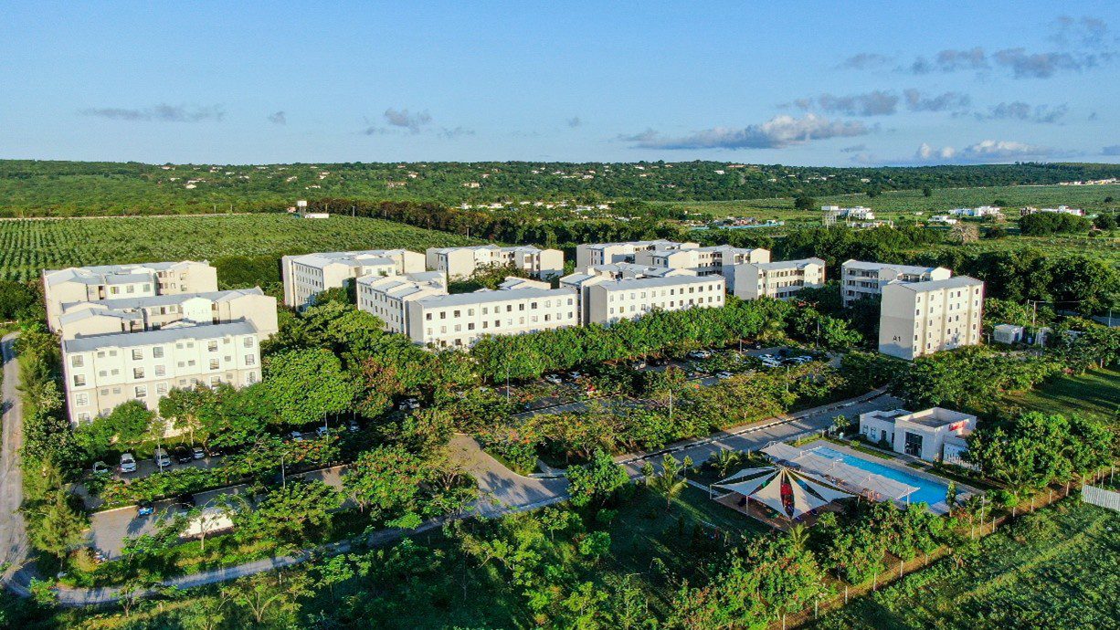 An aerial picture of Palm Ridge Apartments at Vipingo Model City by Centum Re